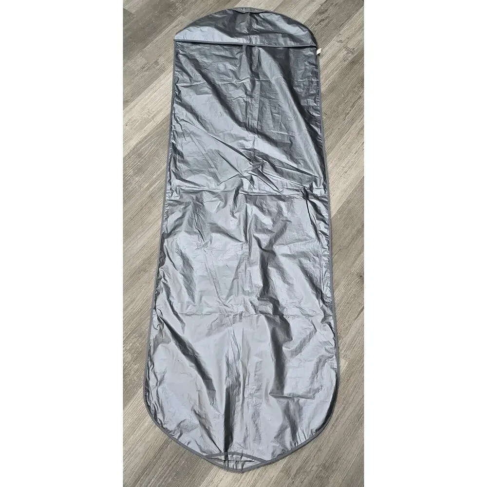 Saks Fifth Avenue Gray Plastic Garment Clothes Zip Fold Up Storage Bag